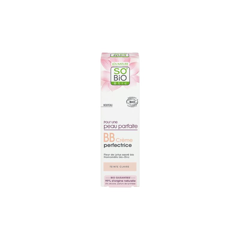 ntdek SO’BiO étic Perfectionerende BB Creme, een natuurlijke crème die je huid hydrateert, egaliseert en beschermt met SPF 20. Voor een stralende, perfect egale teint.